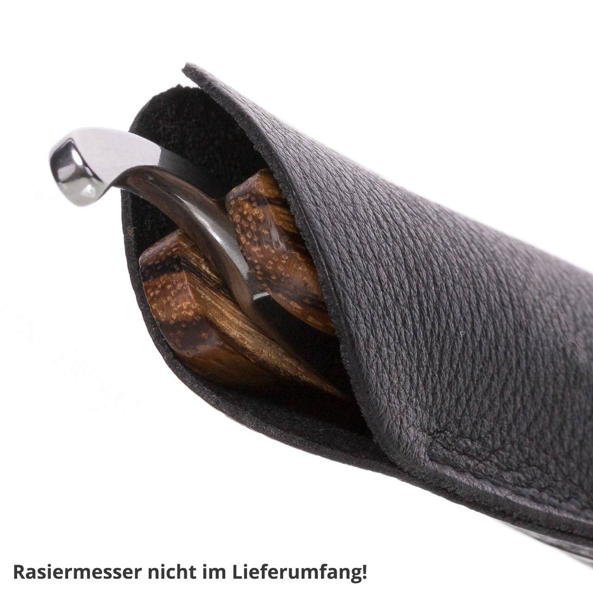 Etui Nappaleder schwarz für Rasiermesser