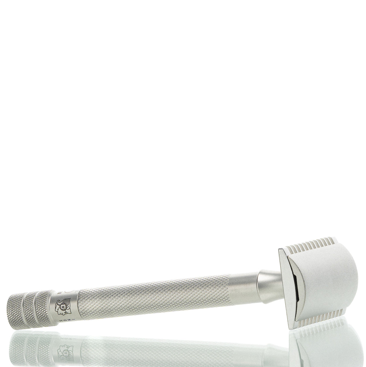 Rasierhobel 25 INOX, offener Zahnkamm, satinierter Edelstahl, langer Griff, Double Edge