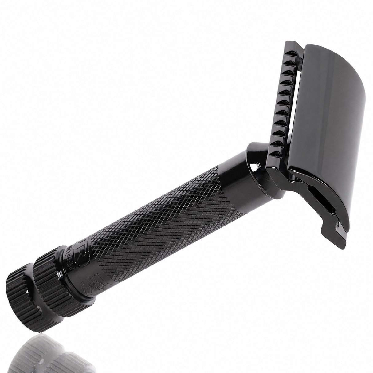 Rasierhobel 34C HD Metallic Grau, kompakter Griff, Double Edge