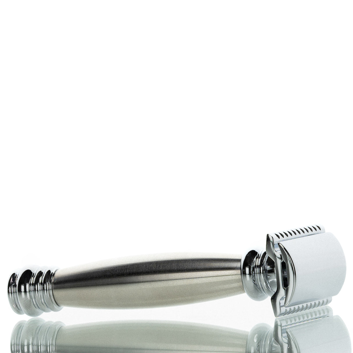 Rasierhobel 43C, gebürsteter Edelstahl-Griff, Double Edge