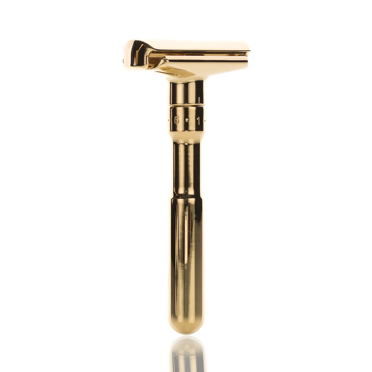 Rasierhobel Futur 702 Glanzgold, einstellbarer Klingenspalt, Double Edge
