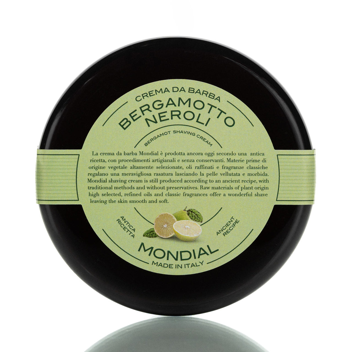 Rasierseife Bergamotte und Neroli, im Plexiglas-Tiegel
