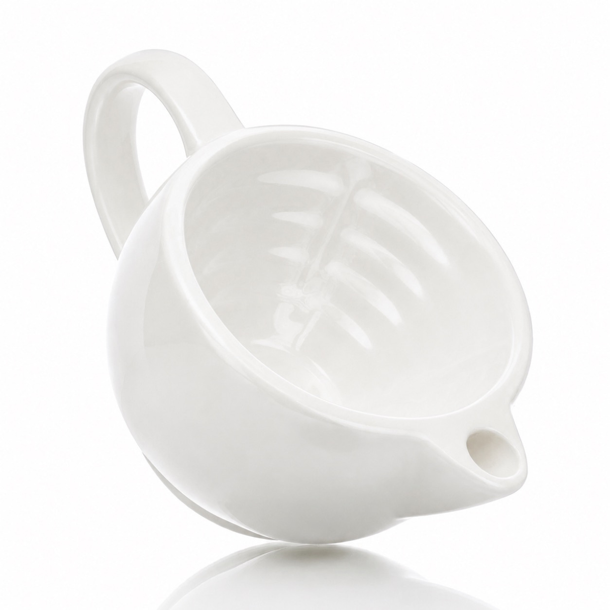 Rasierschale Scuttle mit Henkel aus Keramik, weiß