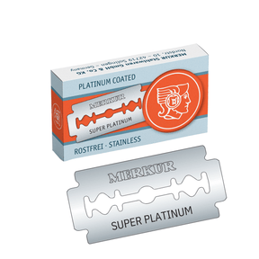 Merkur - Super Platinum - Rasierklingen - Klassische Nassrasur mit Rasierhobel, besonders Scharf