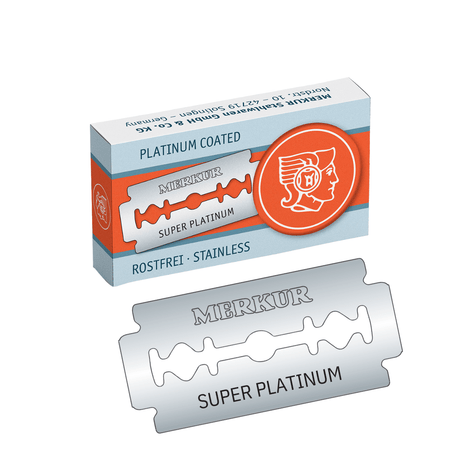Merkur - Super Platinum - Rasierklingen - Klassische Nassrasur mit Rasierhobel, besonders Scharf