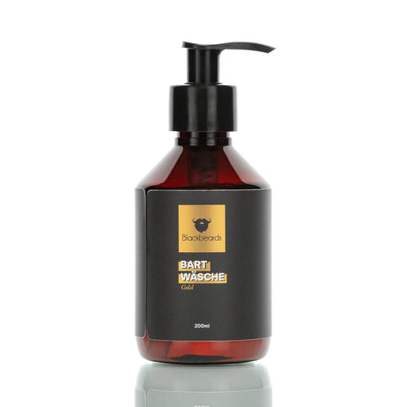 Blackbeards Bartwäsche Gold, 200 ml Flasche mit Pumpspender