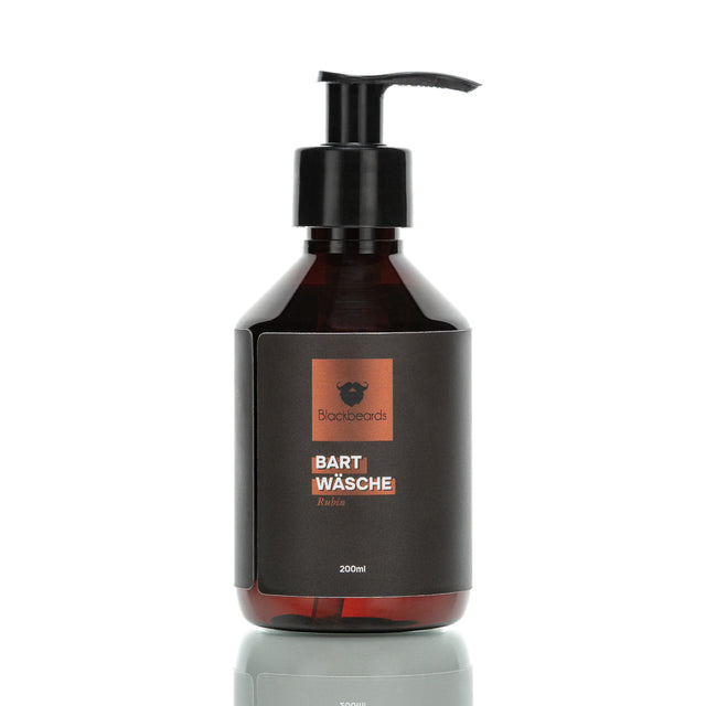Blackbeards Bartwäsche Rubin, 200 ml Flasche mit Pumpspender