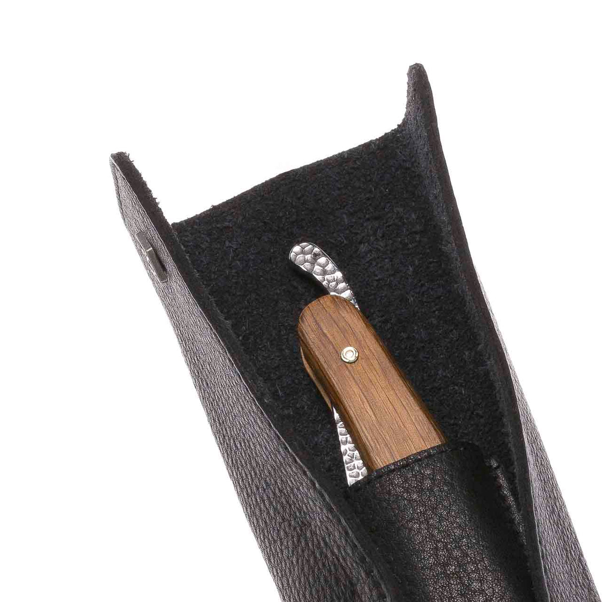 Rolltasche aus Leder für Rasiermesser, schwarz