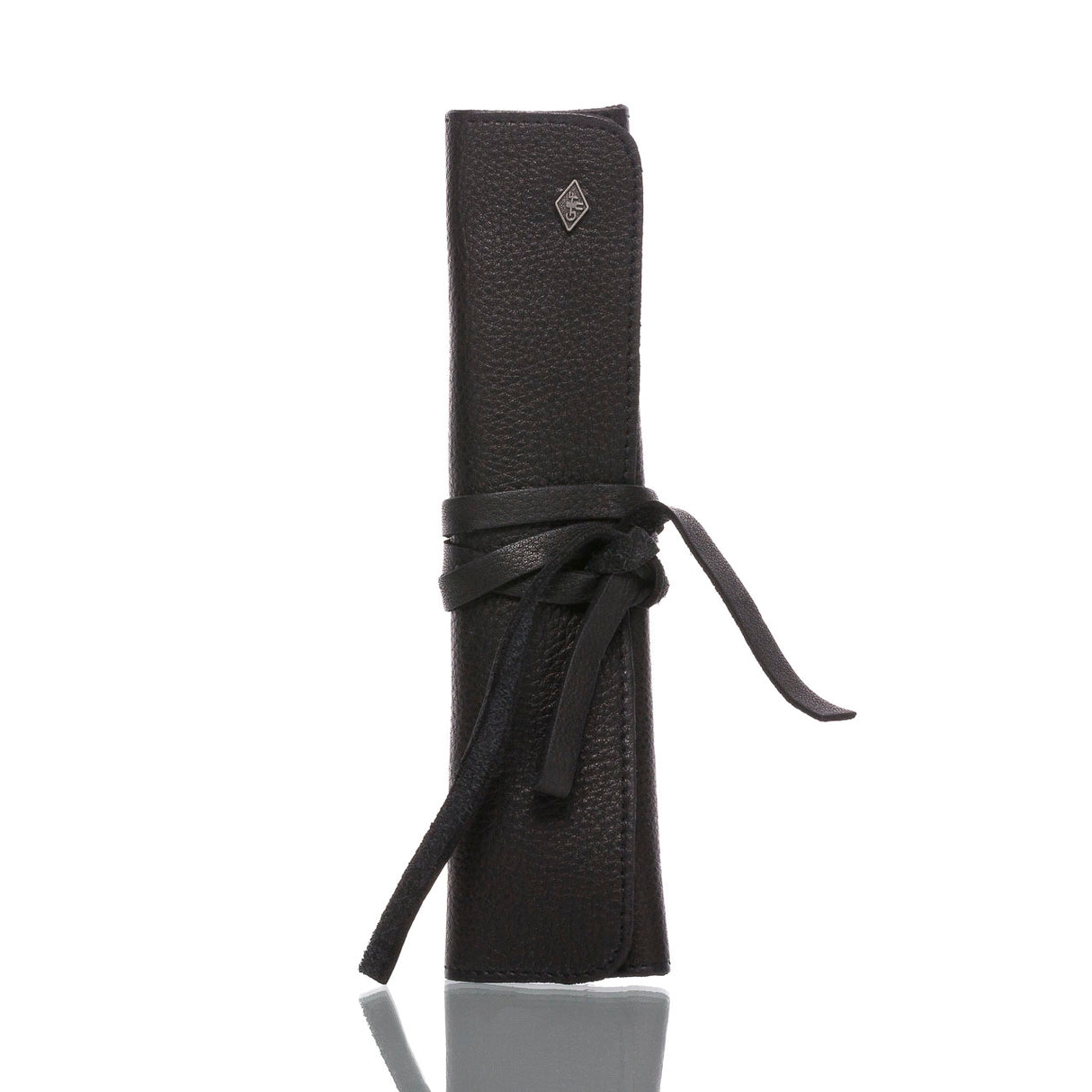 Rolltasche aus Leder für Rasiermesser, schwarz