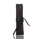 Rolltasche aus Leder für Rasiermesser, schwarz