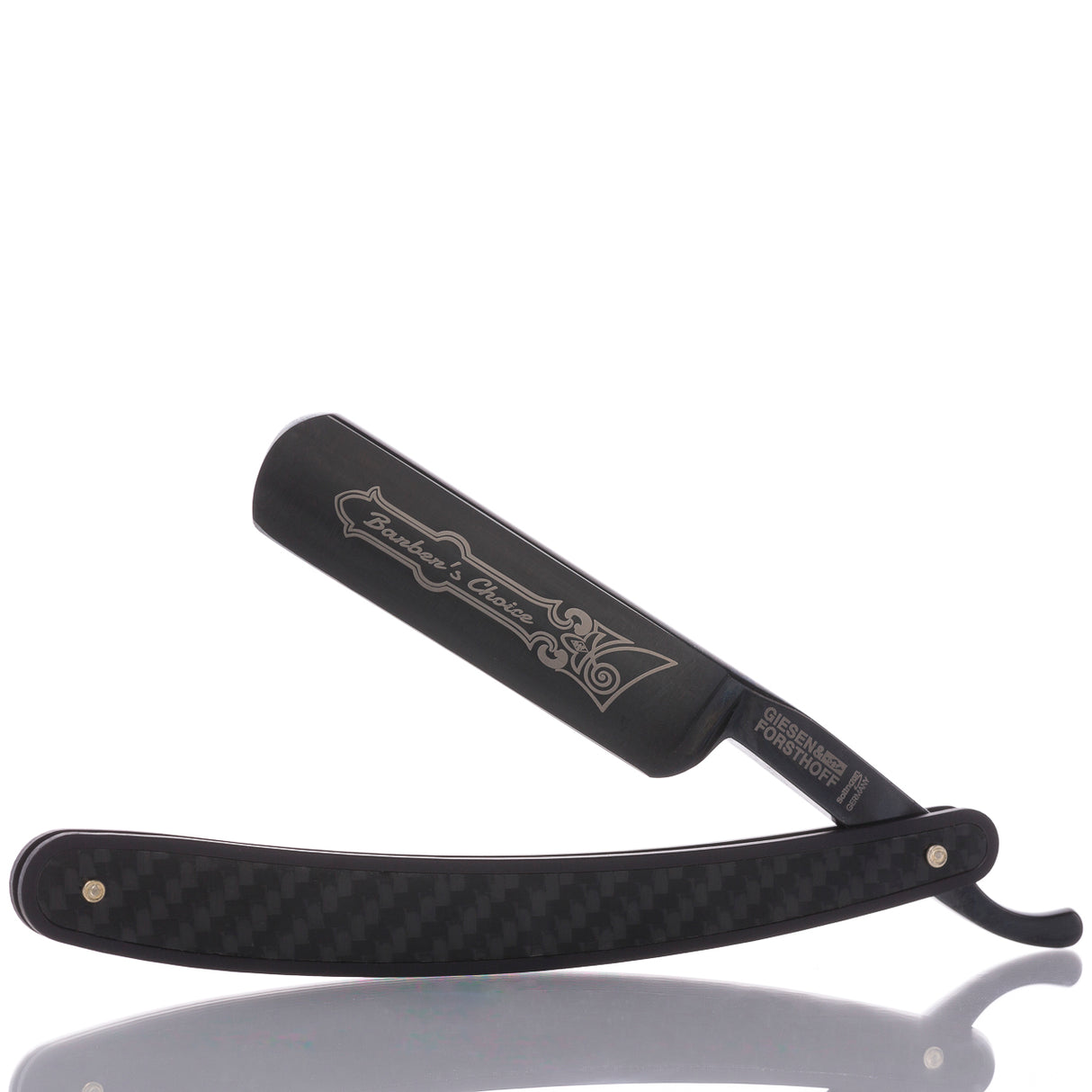 Giesen & Forsthoff Rasiermesser Timor 402 Barber's Choice, Aluminium mit Carbon-Einlage, 5/8" Rundkopf