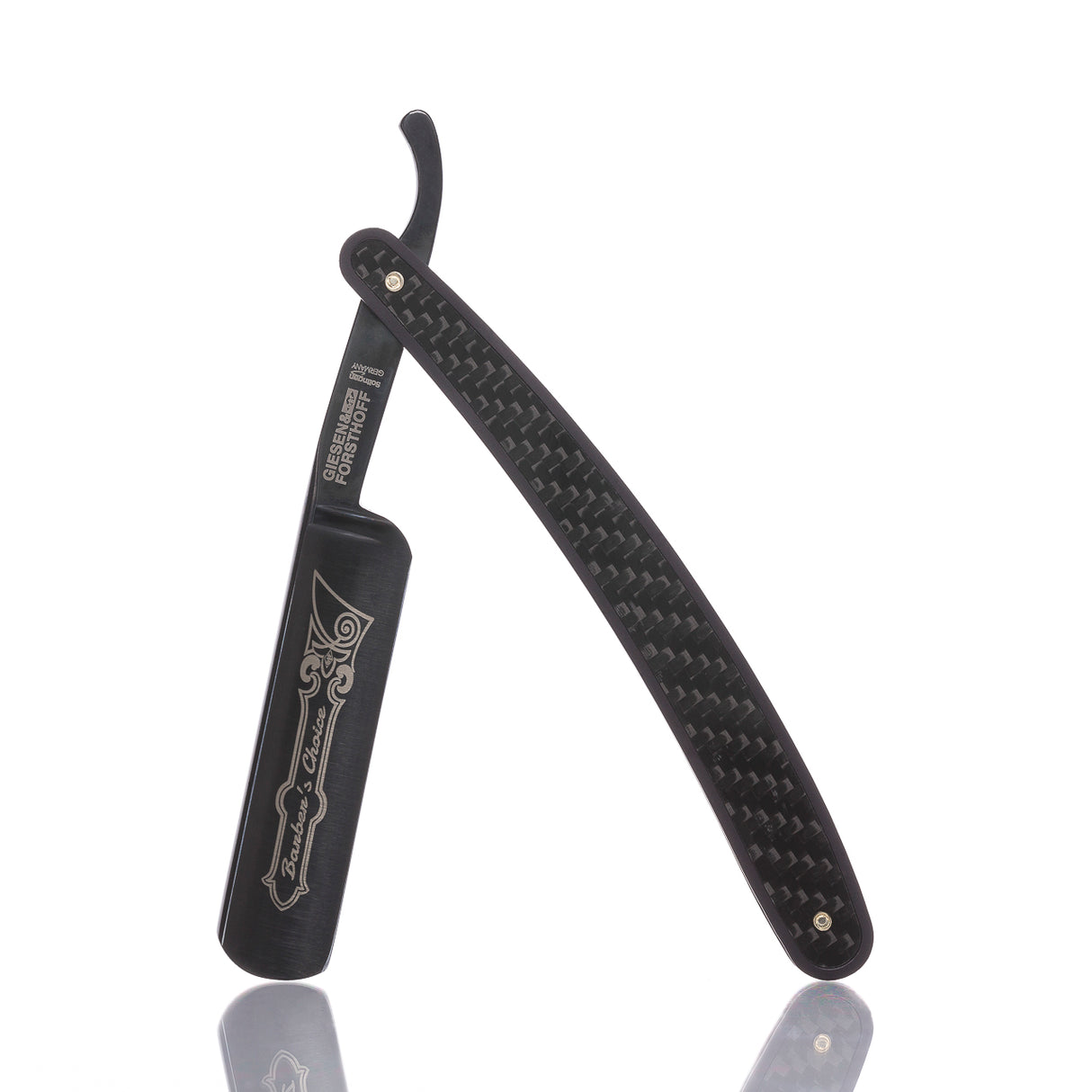 Giesen & Forsthoff Rasiermesser Timor 402 Barber's Choice, Aluminium mit Carbon-Einlage, 5/8" Rundkopf