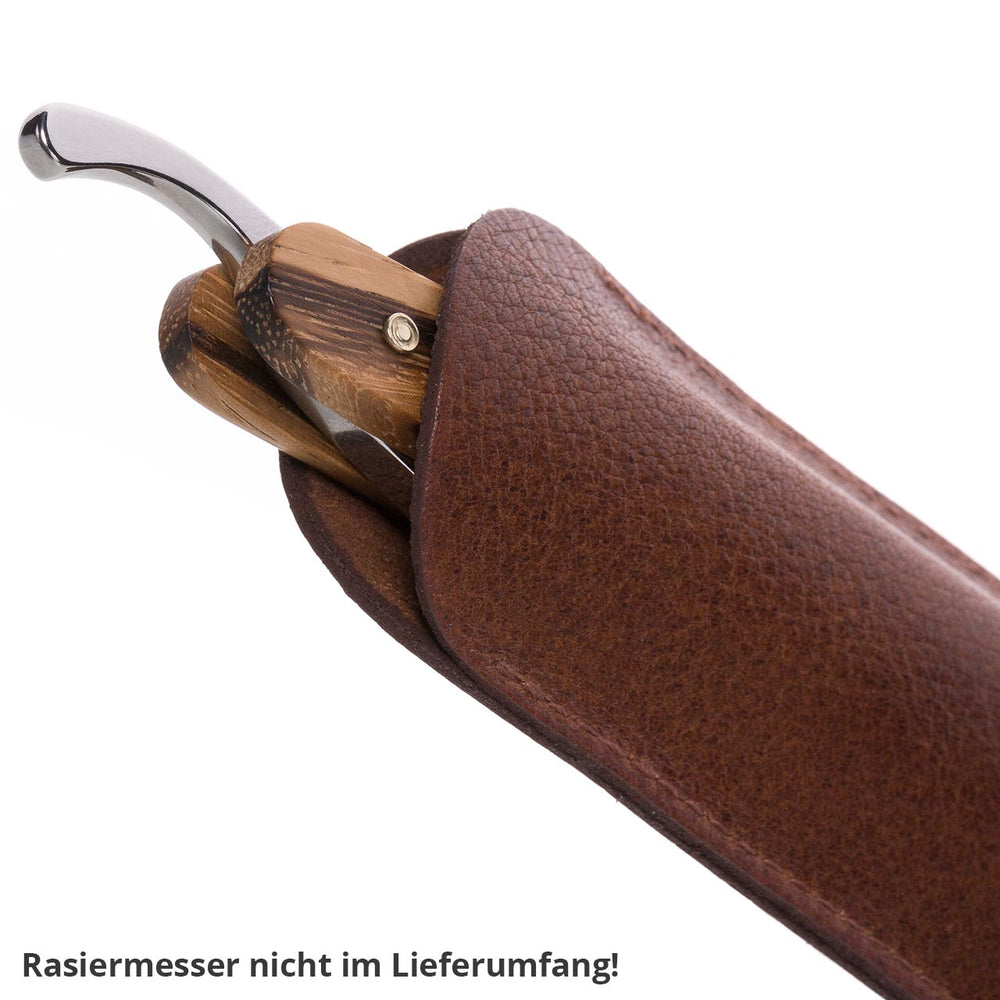 Stecketui Leder braun für Rasiermesser