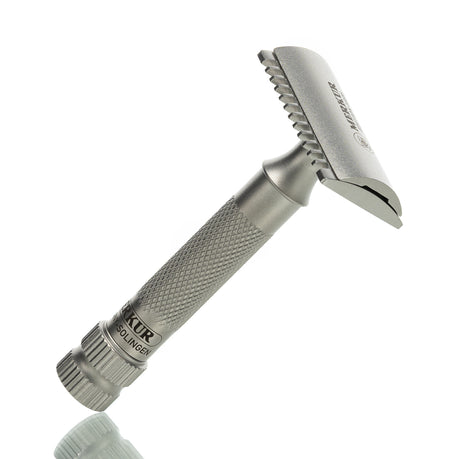 Rasierhobel 11 INOX Edition 1896, Zahnkamm, Sonderedition mit Lederetui