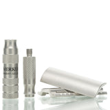 Reiserasierer 933 INOX zerlegbar, satinierter Edelstahl, im Lederetui