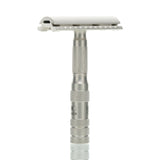 Reiserasierer 933 INOX zerlegbar, satinierter Edelstahl, im Lederetui