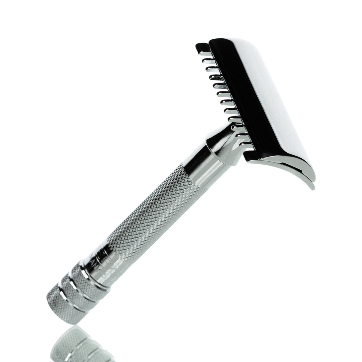 Rasierhobel 15C, offener Zahnkamm, kurzer Griff, Double Edge