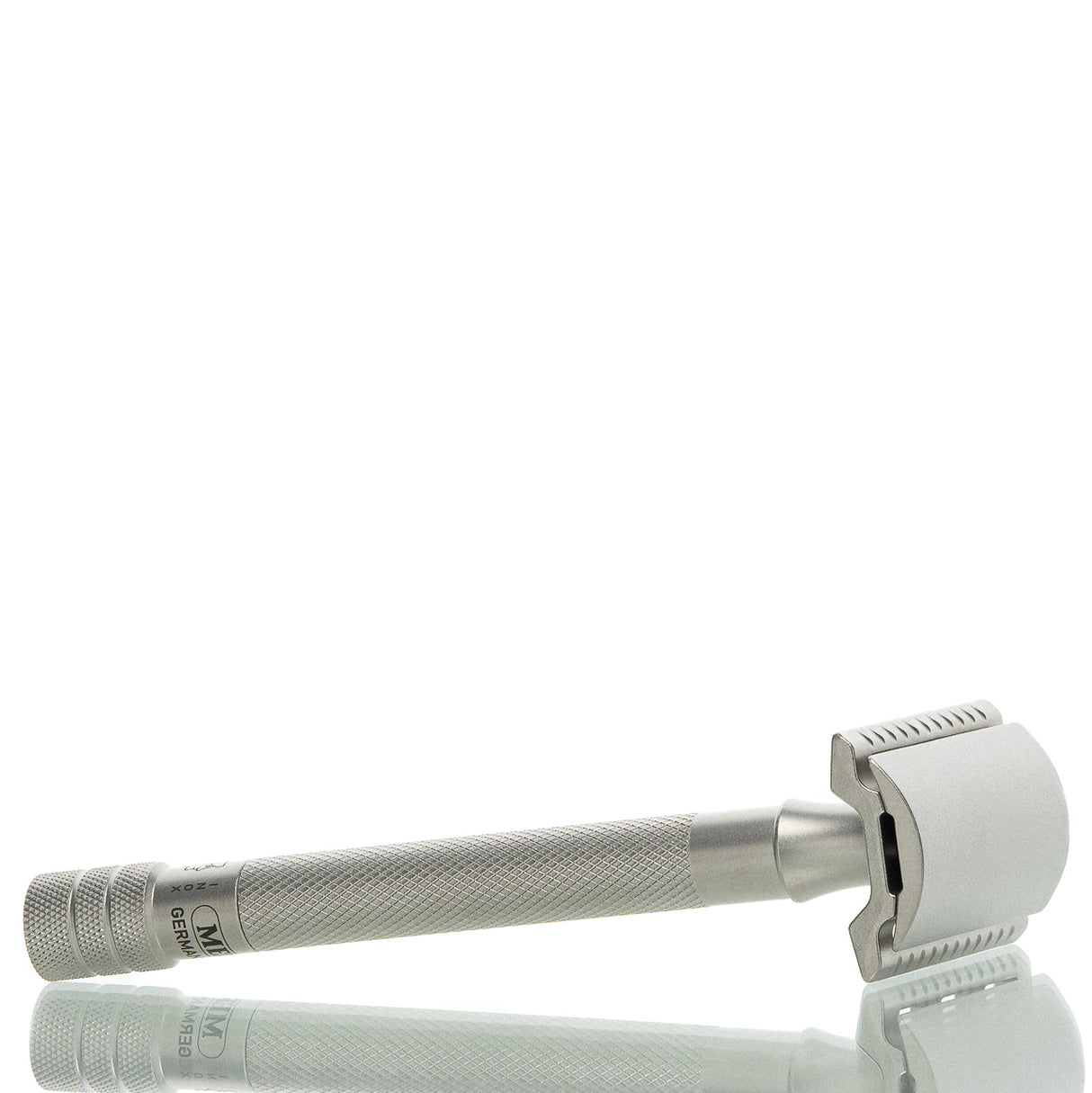 Rasierhobel 23 INOX, satinierter Edelstahl, langer Griff, Double Edge