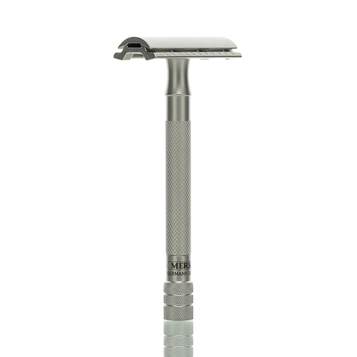 Rasierhobel 23 INOX, satinierter Edelstahl, langer Griff, Double Edge