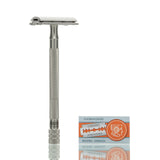 Rasierhobel 24 INOX Ladies, satinierter Edelstahl, langer Griff, Double Edge