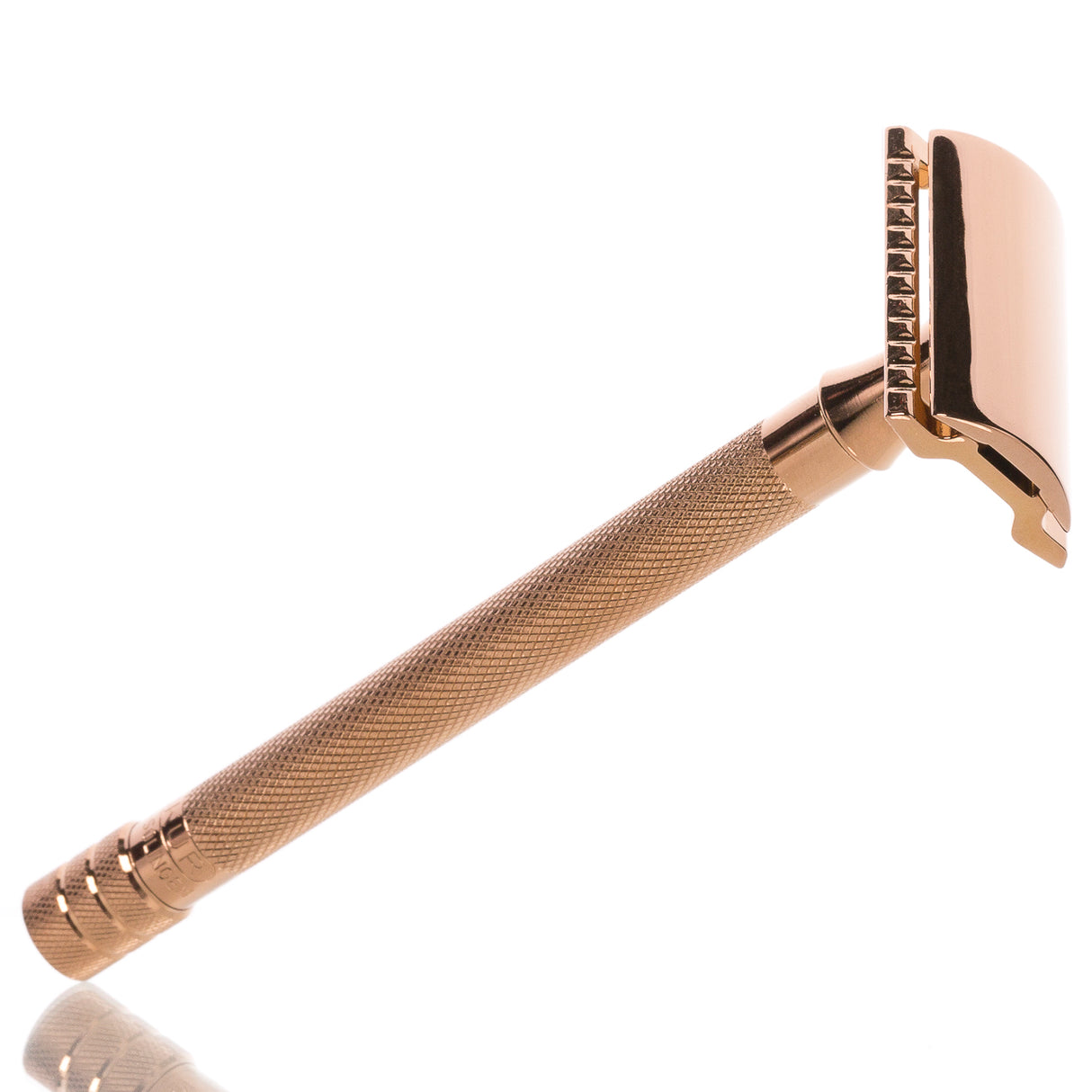 Rasierhobel 24G Ladies PVD-Roségold, langer Griff, Double Edge