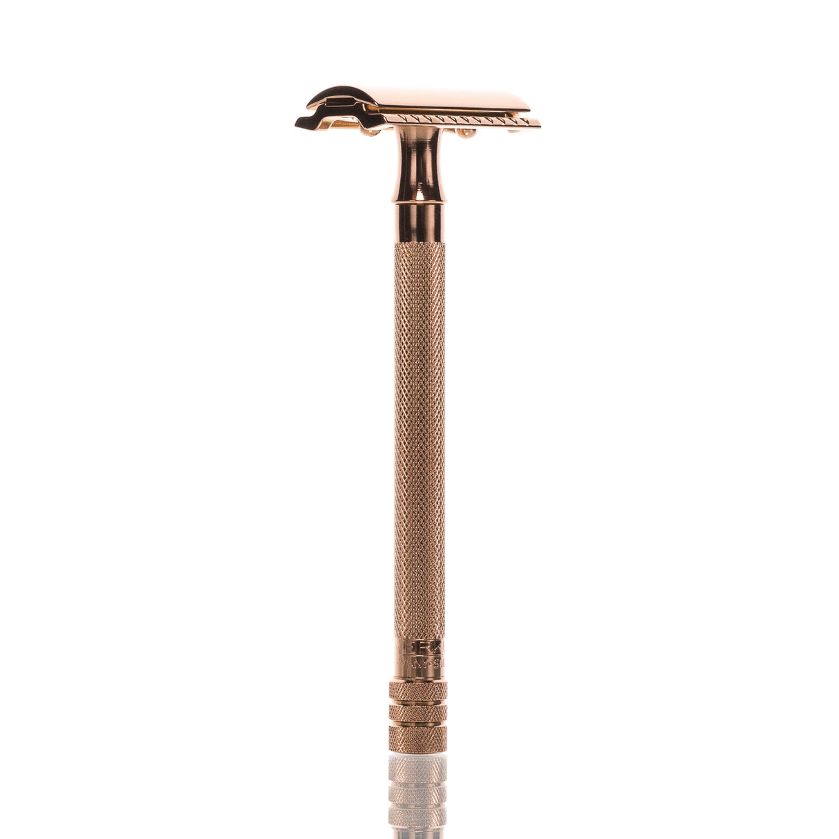 Rasierhobel 24G Ladies PVD-Roségold, langer Griff, Double Edge