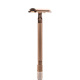 Rasierhobel 24G Ladies PVD-Roségold, langer Griff, Double Edge
