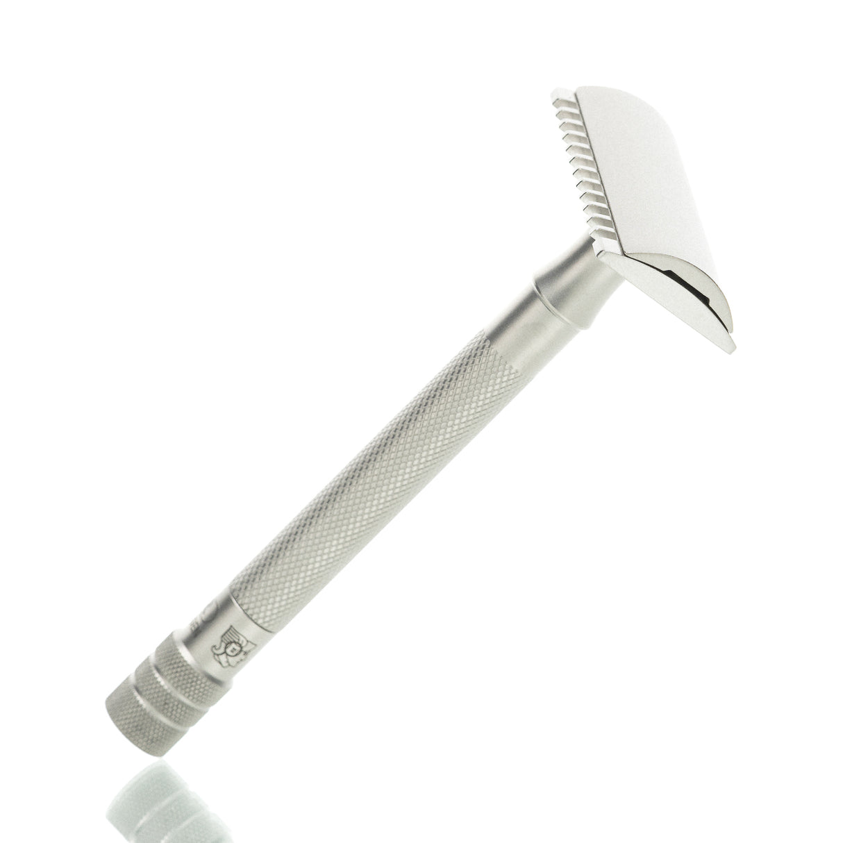 Rasierhobel 25 INOX, offener Zahnkamm, satinierter Edelstahl, langer Griff, Double Edge