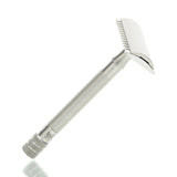 Rasierhobel 25 INOX, offener Zahnkamm, satinierter Edelstahl, langer Griff, Double Edge