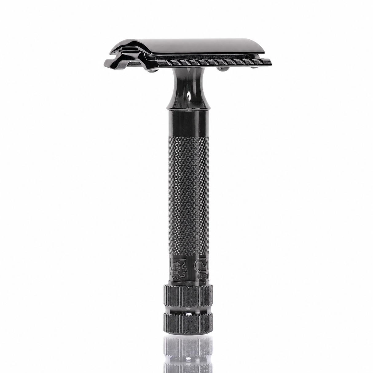 Rasierhobel 34C HD Metallic Grau, kompakter Griff, Double Edge