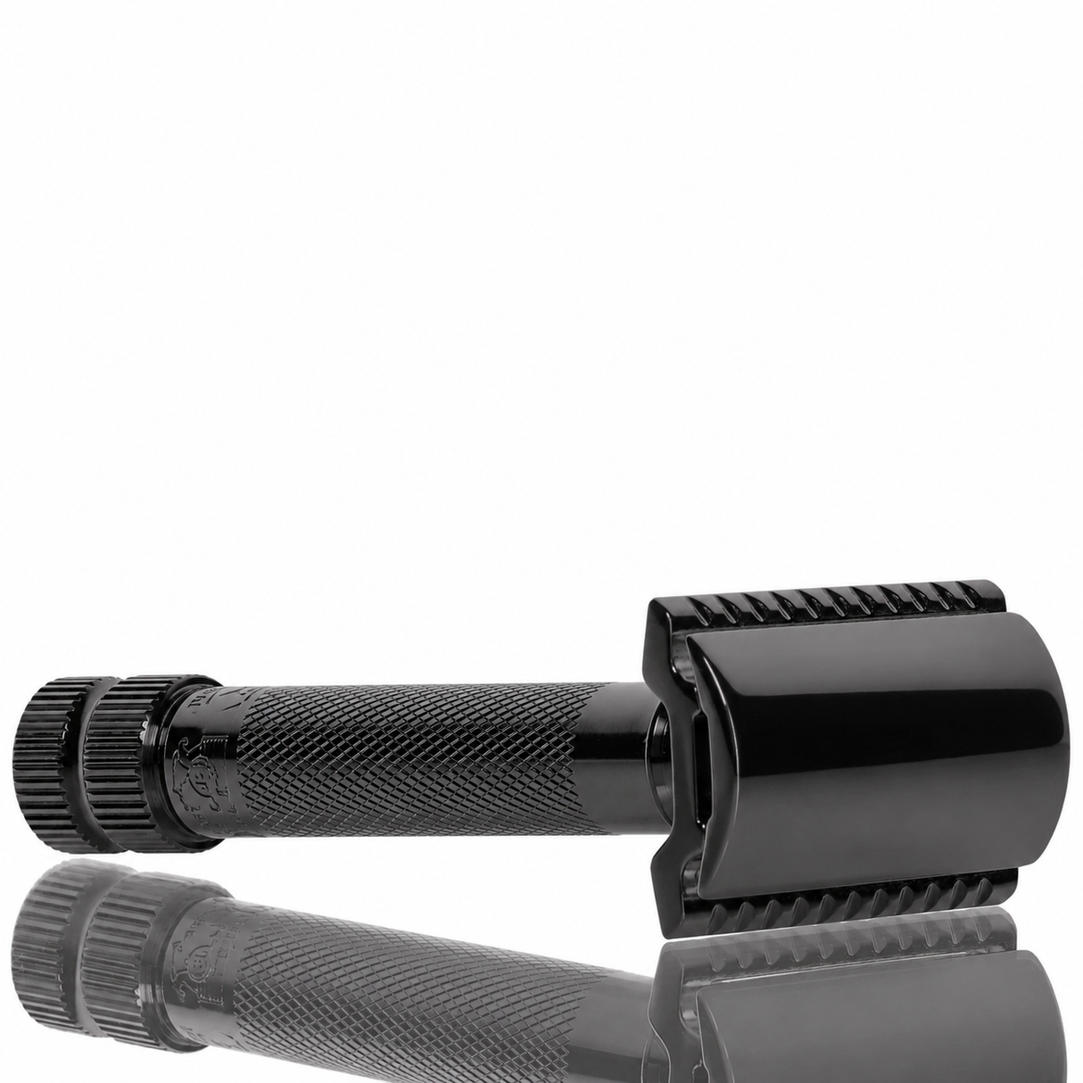 Rasierhobel 34C HD Metallic Grau, kompakter Griff, Double Edge