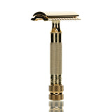 Rasierhobel 34G HD, 24 Karat Glanzgold, kompakter Griff, Double Edge
