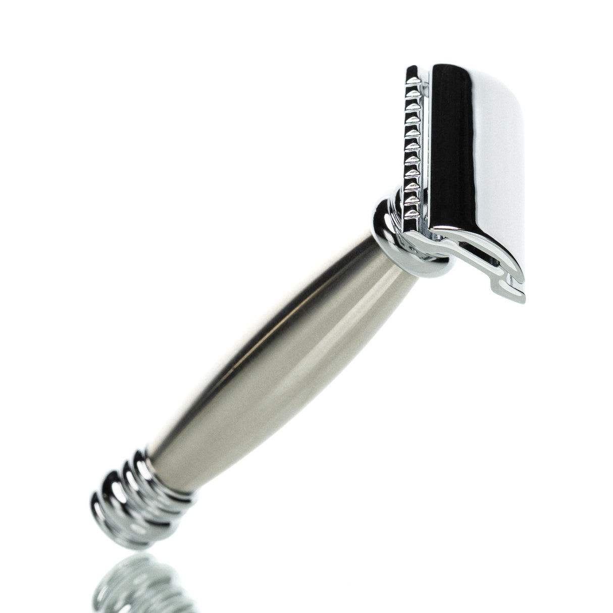 Rasierhobel 43C, gebürsteter Edelstahl-Griff, Double Edge