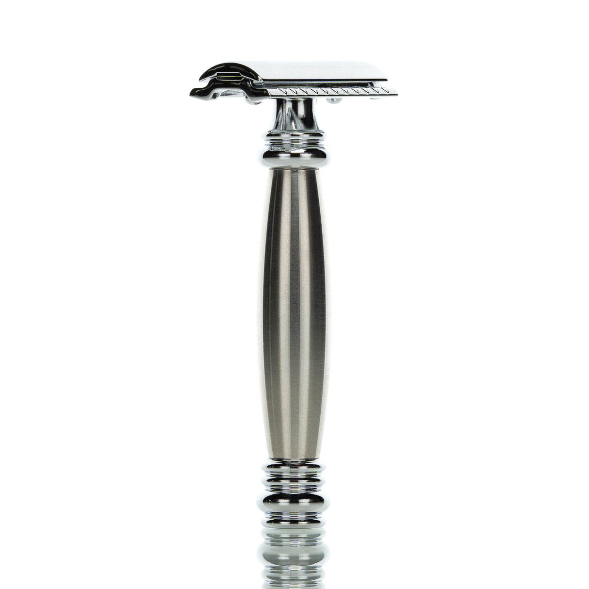 Rasierhobel 43C, gebürsteter Edelstahl-Griff, Double Edge