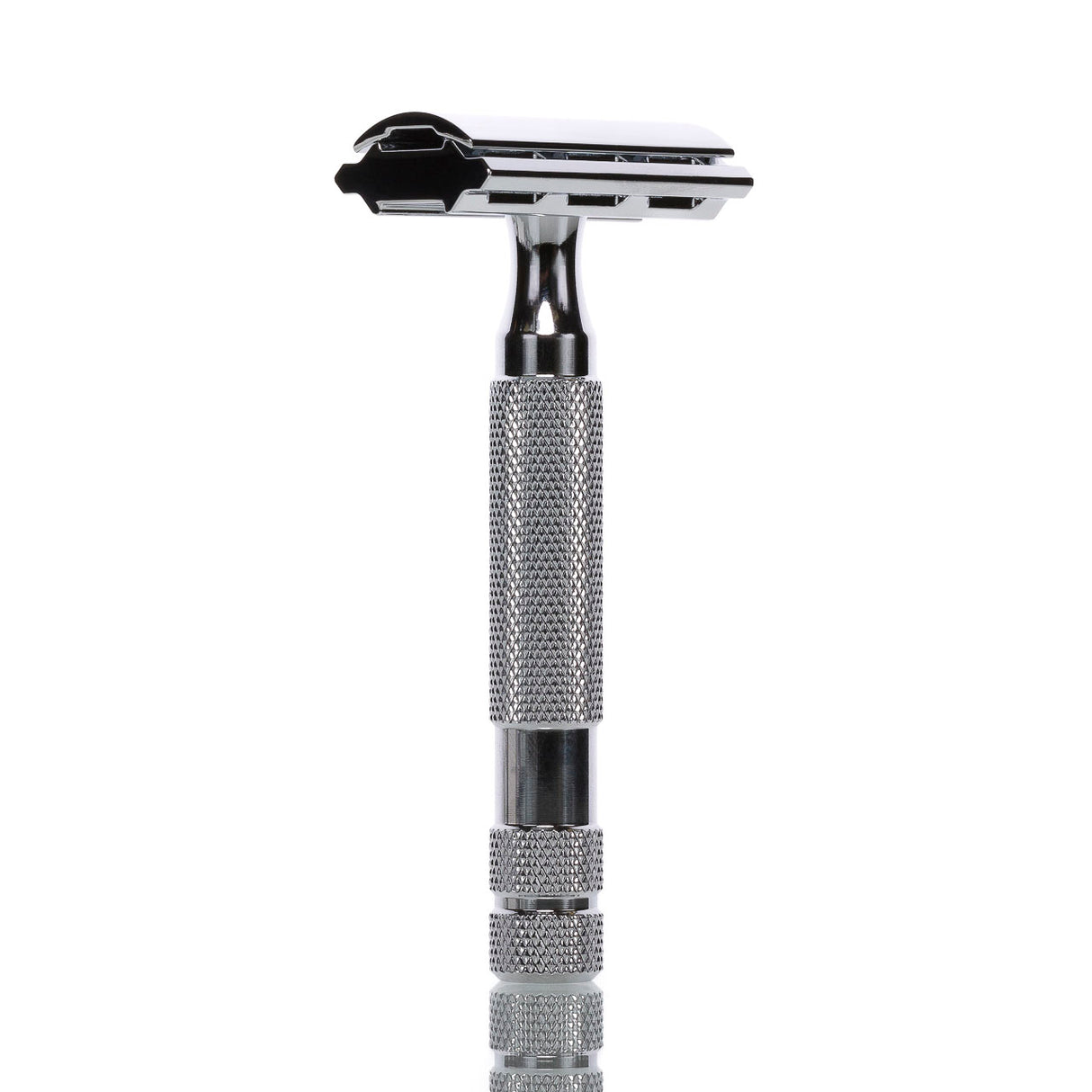 Rasierhobel 6C White Chrome, geschlossener Kamm, Double Edge