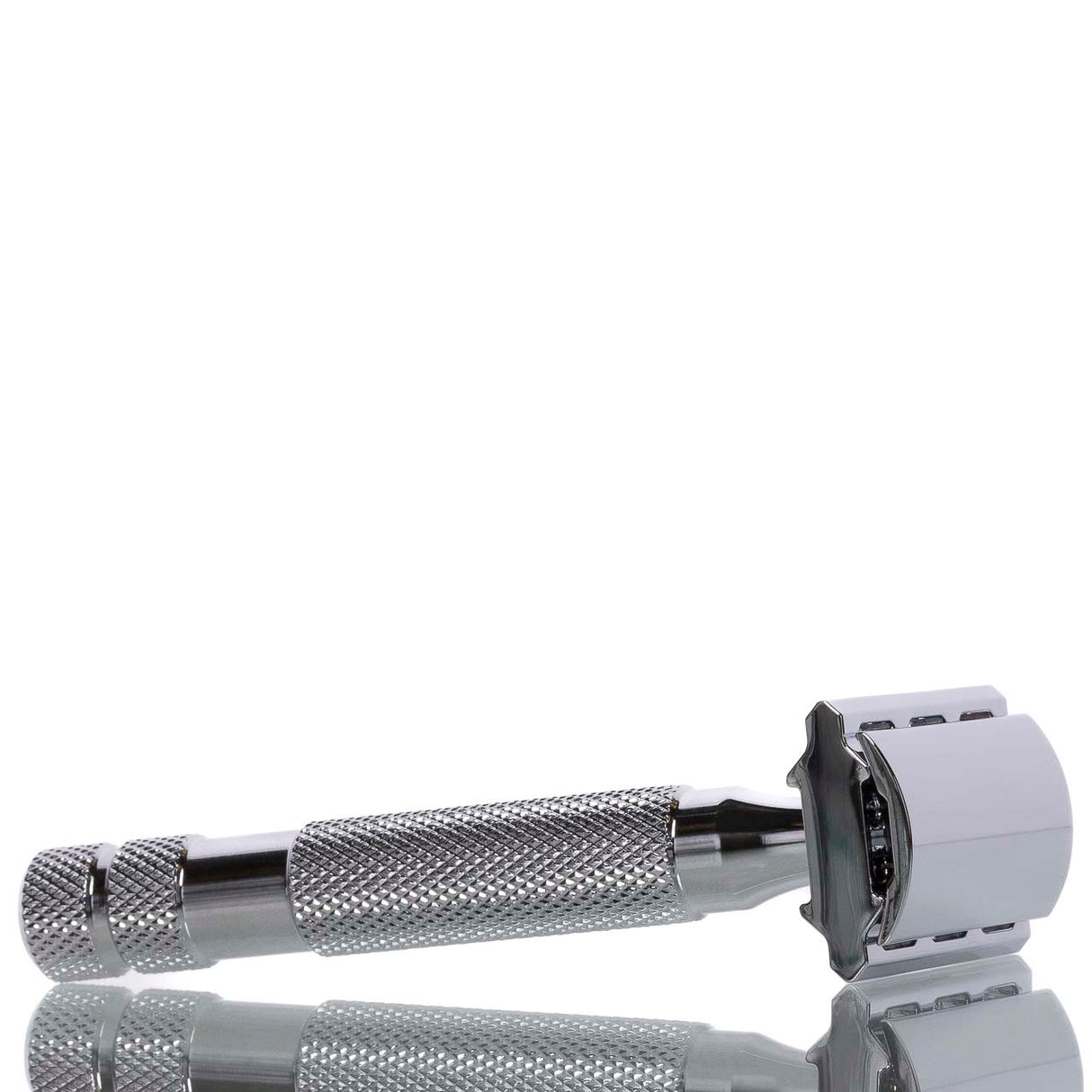Rasierhobel 6C White Chrome, geschlossener Kamm, Double Edge