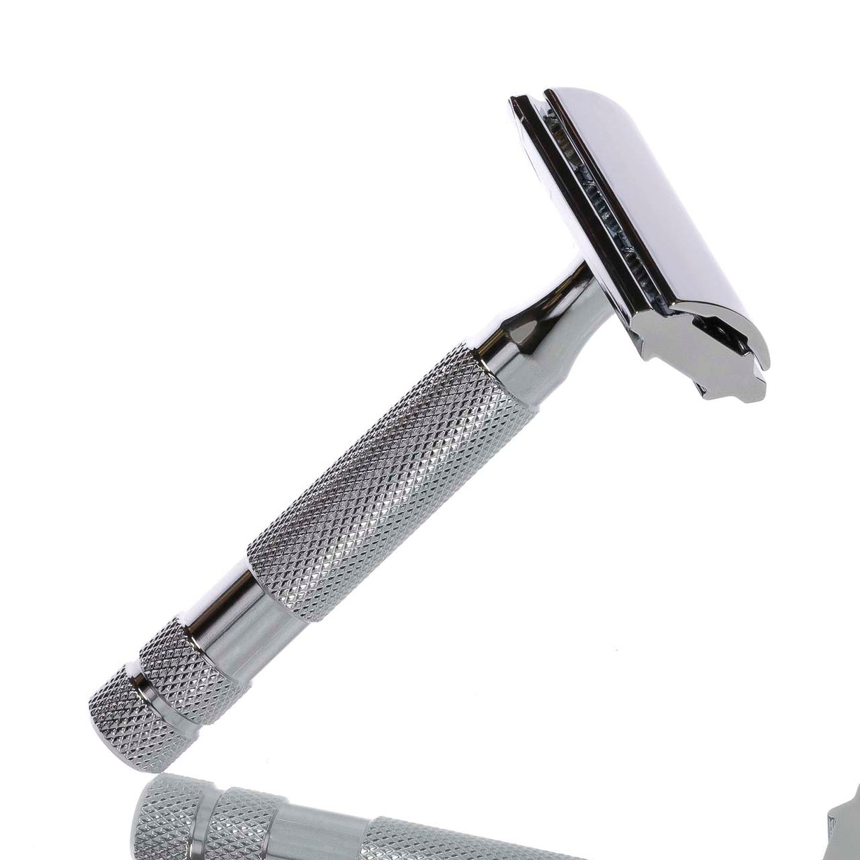 Rasierhobel 6C White Chrome, geschlossener Kamm, Double Edge