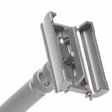 Rasierhobel Model T2 SS Stainless Steel, geschlossener Kamm, Butterfly-Verschluss, Double Edge