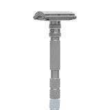 Rasierhobel Model T2 SS Stainless Steel, geschlossener Kamm, Butterfly-Verschluss, Double Edge