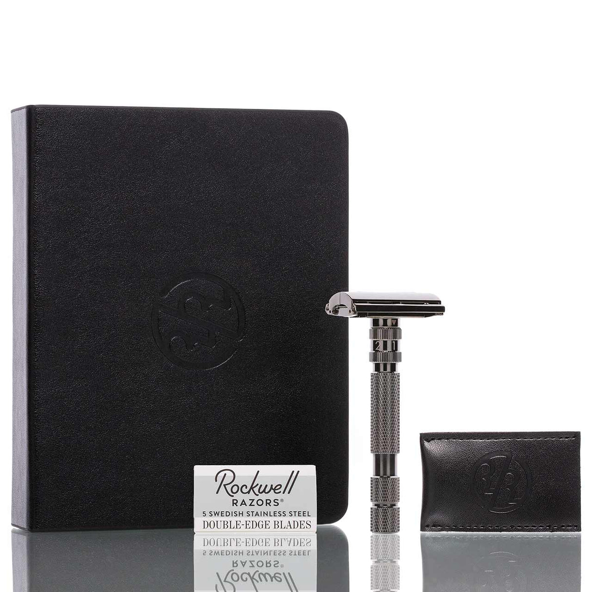 Rasierhobel Model T2 Gunmetal, geschlossener Kamm, Butterfly-Verschluss, Double Edge