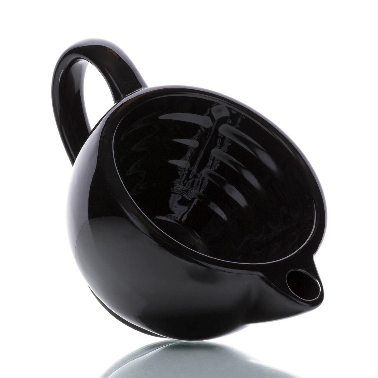 Rasierschale Scuttle mit Henkel aus Keramik, schwarz