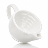 Rasierschale Scuttle mit Henkel aus Keramik, weiß