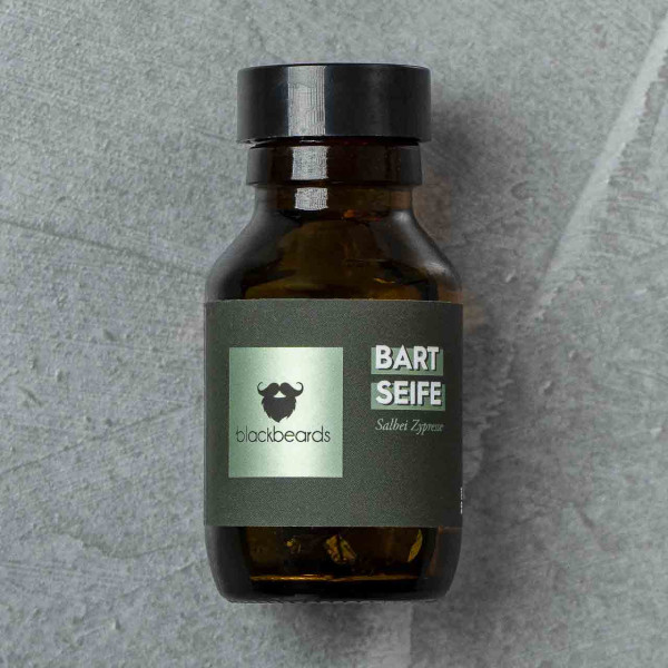 blackbeards Bartseife Salbei Zypresse Probe 50ml ❤️ Bartshampoo & Bartseife jetzt kaufen bei blackbeards, deinem Onlineshop für Bartpflege 1