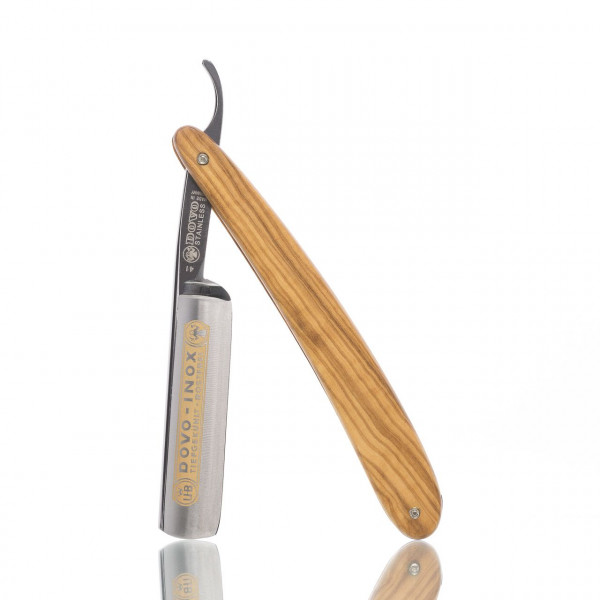 DOVO Solingen Rasiermesser Inox 5/8" mit Heft aus Olivenholz, Rundkopf ❤️ Rasiermesser jetzt kaufen bei blackbeards, deinem Onlineshop für Rasur 1