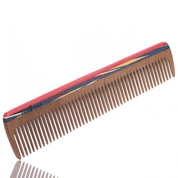Kost Kamm Haarkamm mit buntem Holzrücken, mit mittlerer Zahnung ❤️ Bartkämme jetzt kaufen bei blackbeards, deinem Onlineshop für Bartpflege 1