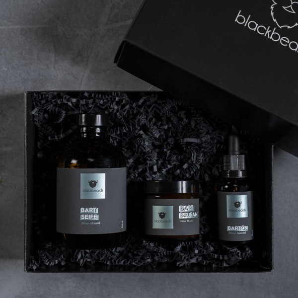 blackbeards Bartpflege Set Prachtbart für den Vollbart Minze Menthol | Limitierte Geschenkverpackung ❤️ Bartpflege Sets jetzt kaufen bei blackbeards, deinem Onlineshop für Bartpflege 1