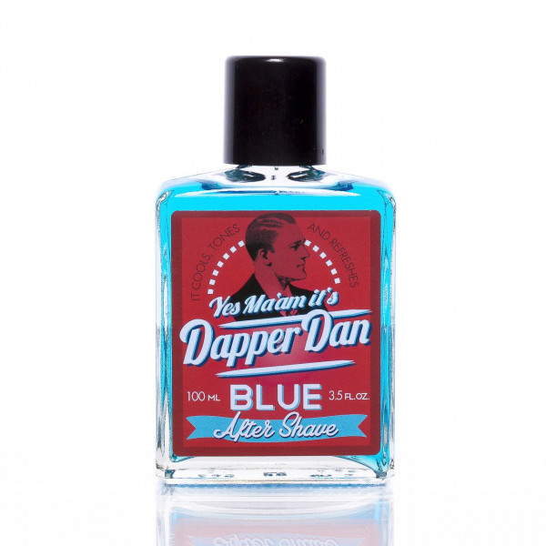 Dapper Dan Rasierwasser After Shave Blue 100ml Frontalansicht der Flasche
