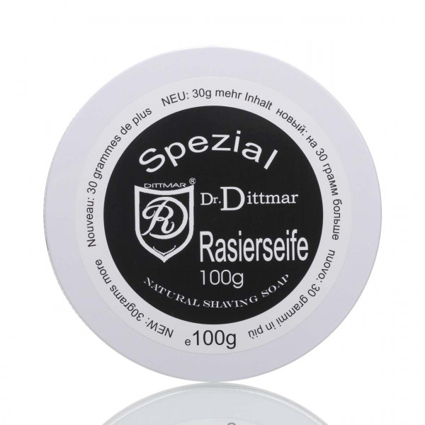 Dr. Dittmar Rasierseife Spezial in der Aluminiumdose 100g ❤️ Rasierseife jetzt kaufen bei blackbeards, deinem Onlineshop für Rasur 1