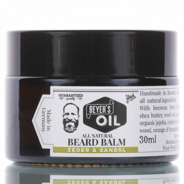 Beyer's Oil Bartbalsam Zeder &amp; Sandel 30ml ❤️ Bartbalsam & Bartpomade jetzt kaufen bei blackbeards, deinem Onlineshop für Bartpflege 1