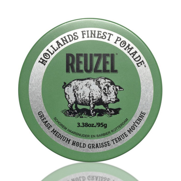 Reuzel Haarpomade Green Grease Medium Hold, ölbasiert 95g ❤️ Haarpomade jetzt kaufen bei blackbeards, deinem Onlineshop für Haarpflege